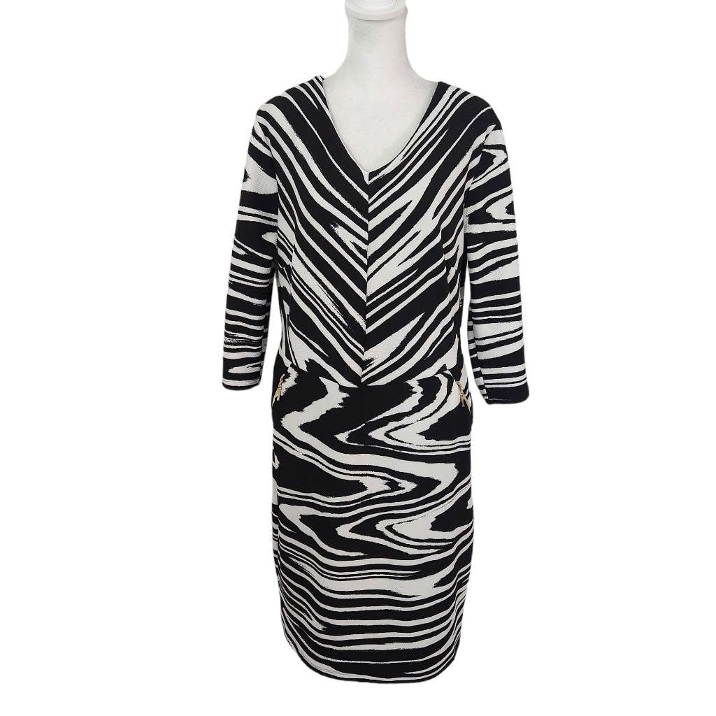 Cato Black and White Dress NWT Size Large Zebra Graphic Print Dress