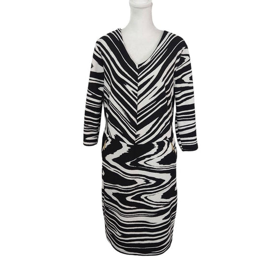 Cato Black and White Dress NWT Size Large Zebra Graphic Print Dress