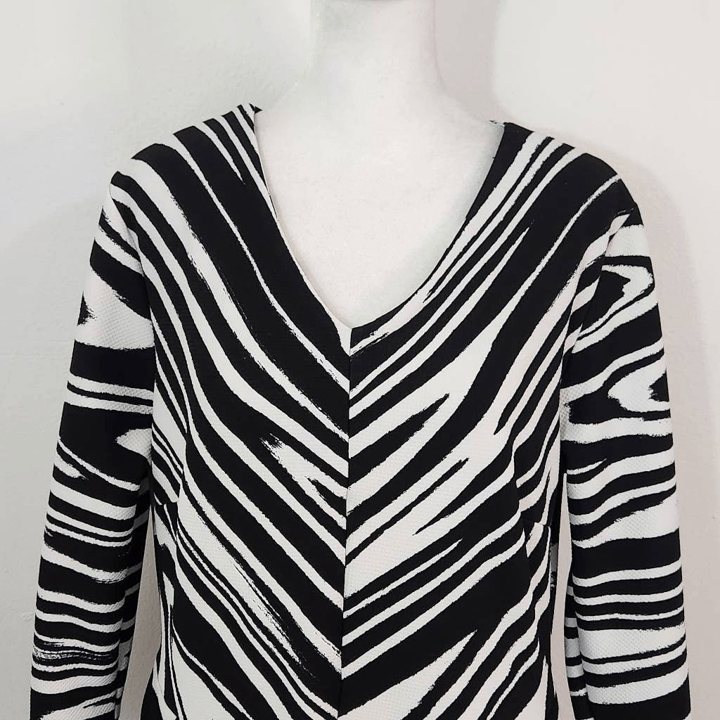 Cato Black and White Dress NWT Size Large Zebra Graphic Print Dress