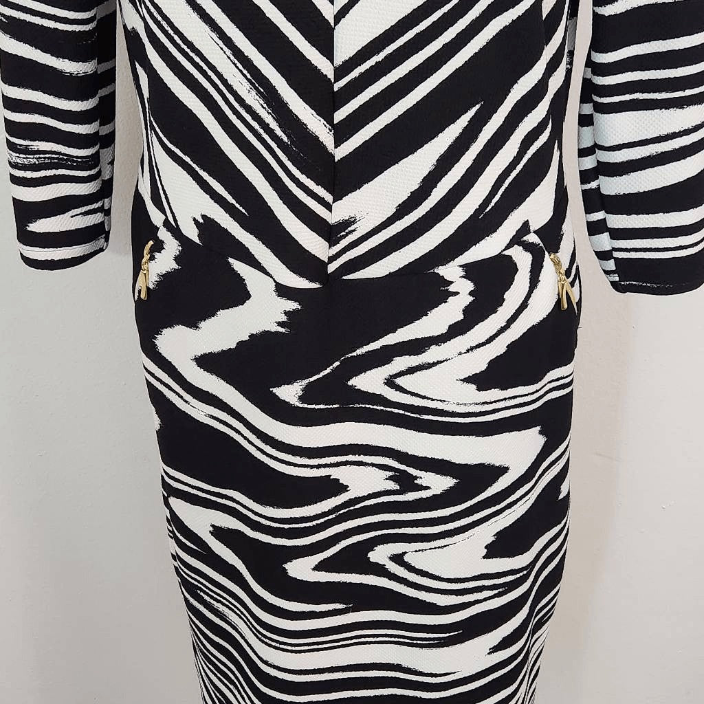 Cato Black and White Dress NWT Size Large Zebra Graphic Print Dress