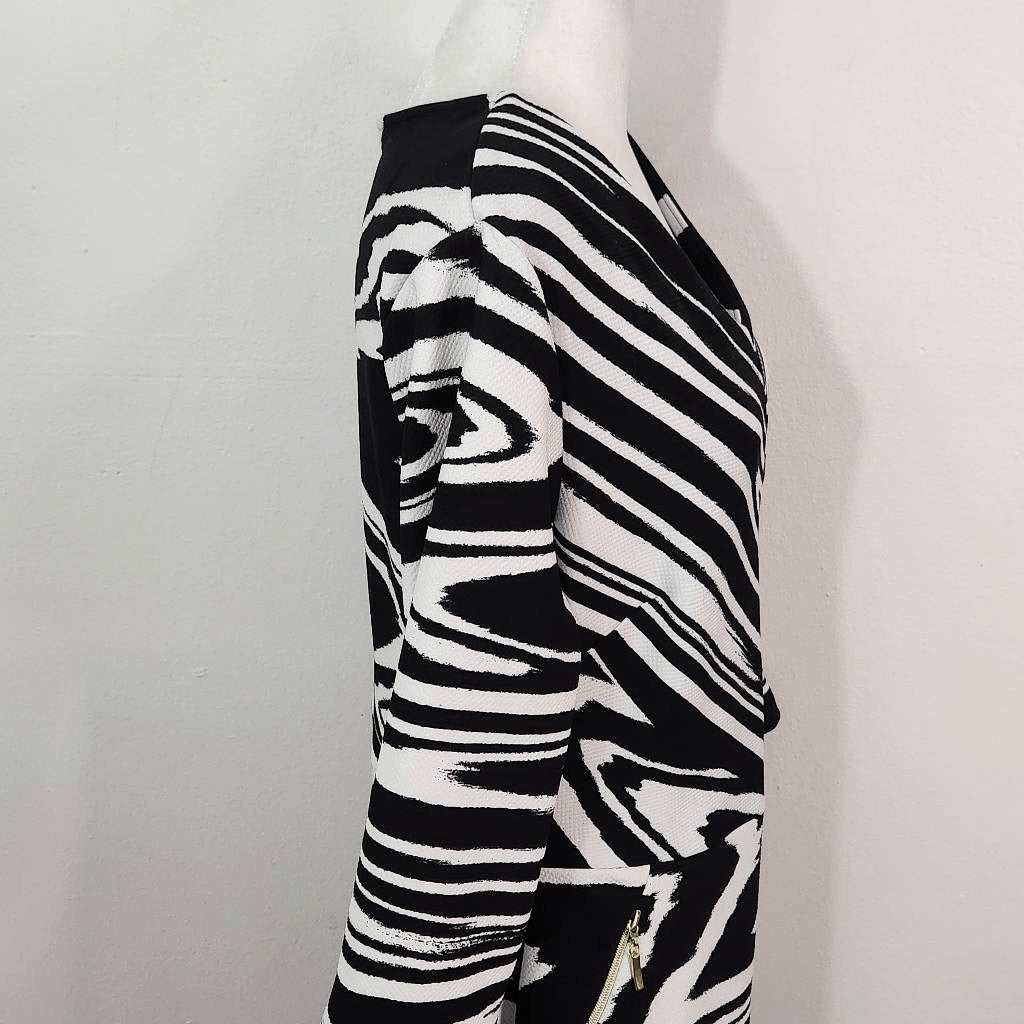 Cato Black and White Dress NWT Size Large Zebra Graphic Print Dress