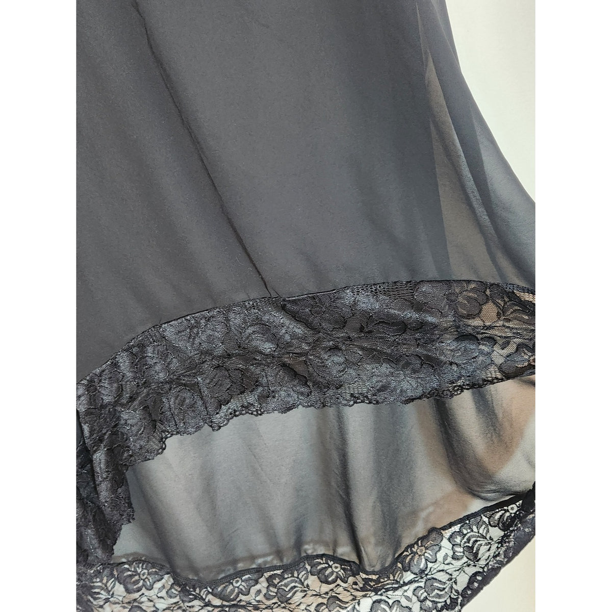 Black Sheer Lace Trim High Low Tunic Tank Top Size 6X