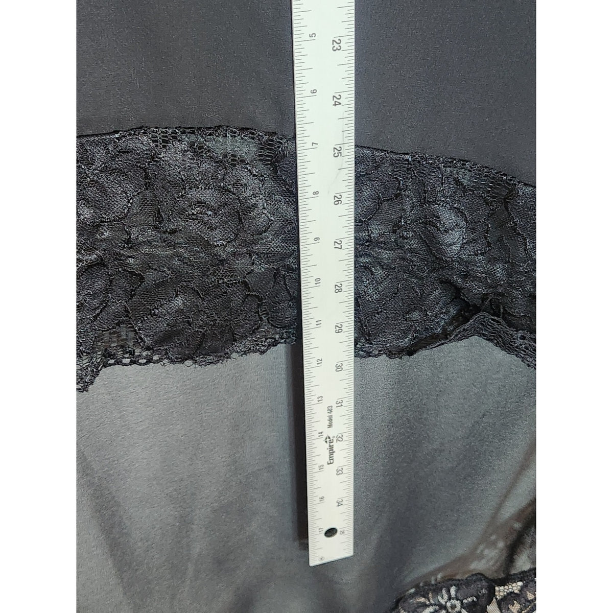 Black Sheer Lace Trim High Low Tunic Tank Top Size 6X