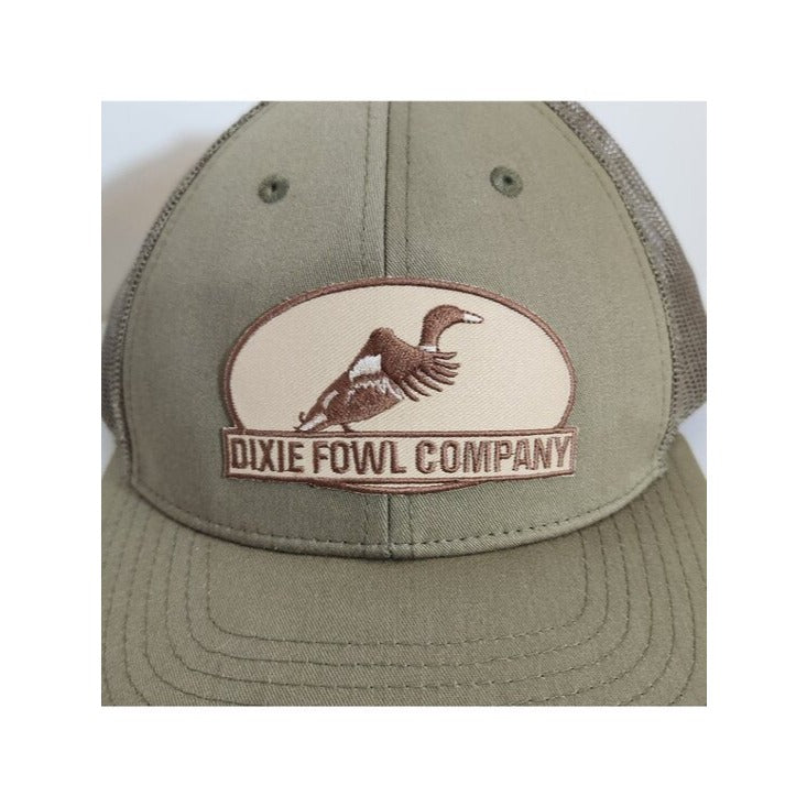 Richardson Mens Khaki Dixie Fowl Company Trucker Hat Size Medium/Large