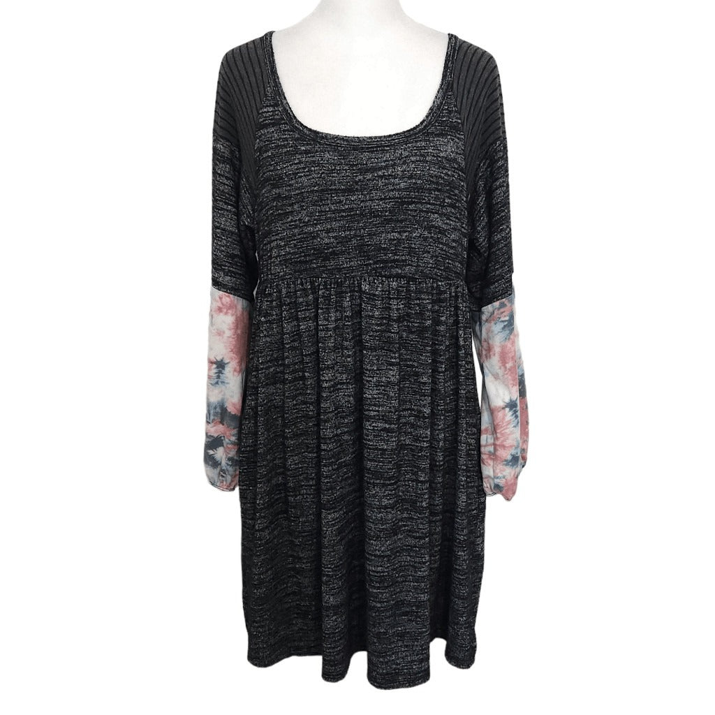 Egs California Black and Pink Mini Dress Size Small Boho Patchwork Dress