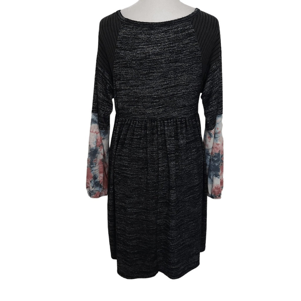 Egs California Black and Pink Mini Dress Size Small Boho Patchwork Dress