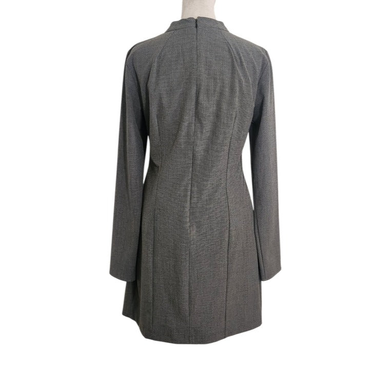 Zara Gray and Black Houndstooth Mini Dress with Cutout Size Large