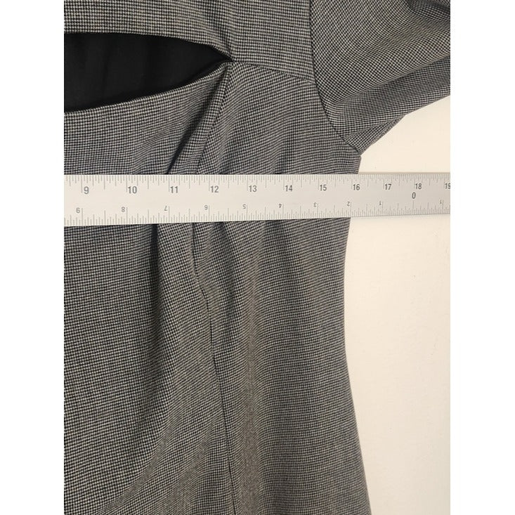 Zara Gray and Black Houndstooth Mini Dress with Cutout Size Large