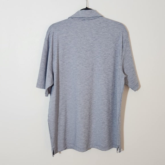 Walter Hagen Mens Blue and White Stripe Polo Golf Shirt Size Large