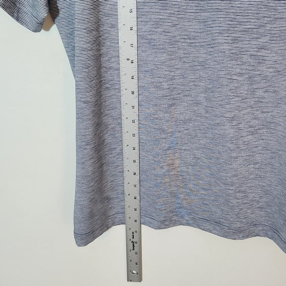 Walter Hagen Mens Blue and White Stripe Polo Golf Shirt Size Large