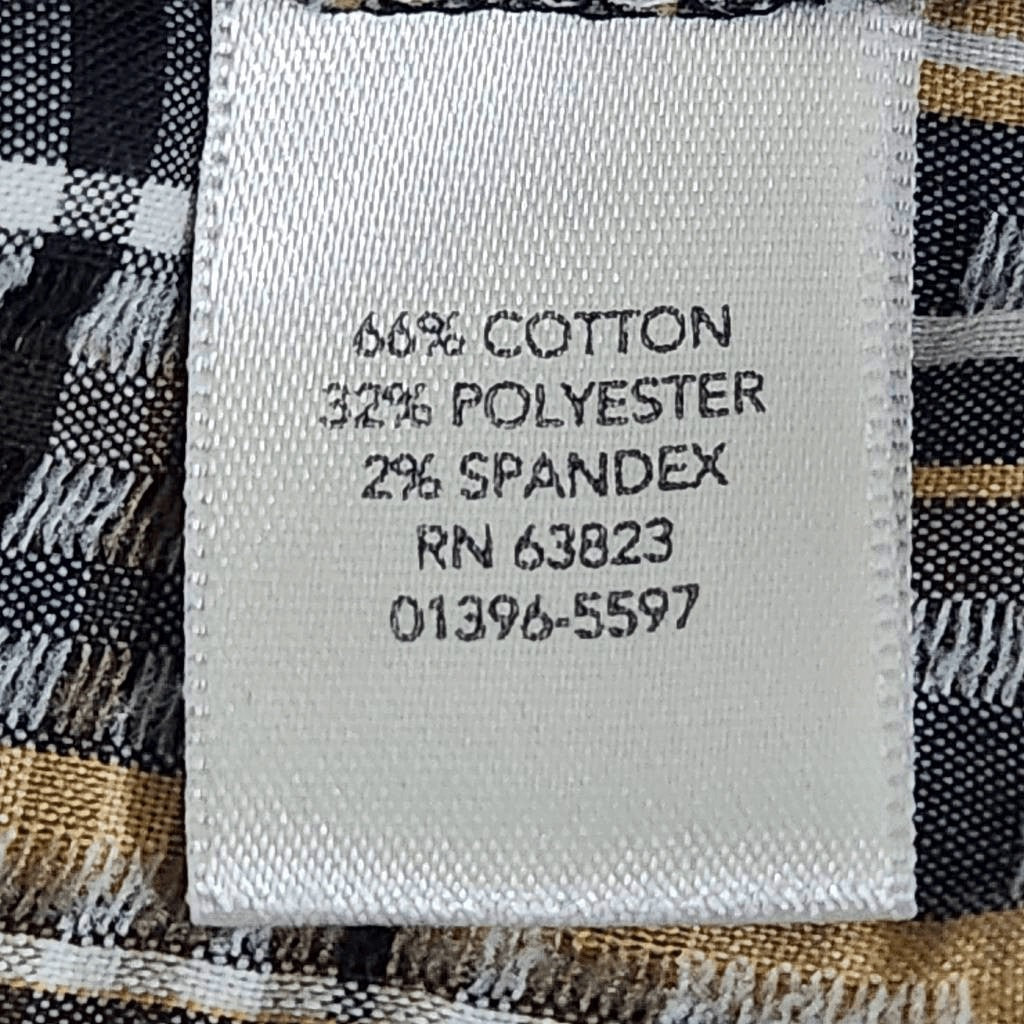 Christopher & Banks Brown Plaid Button Down Shirt Size Medium Textured Plaid Top