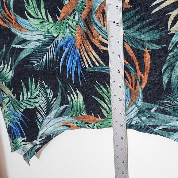 Nally & Millie Black Tropical Floral Poncho Style Top One Size NWT