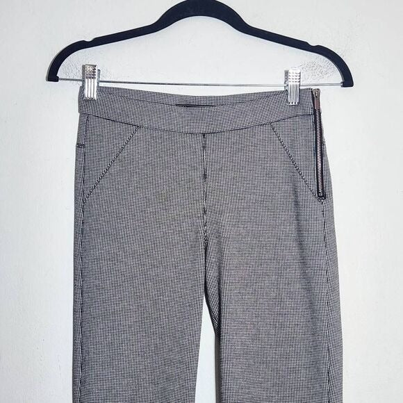 Zara Black Houndstooth Fitted Cropped Pants Size Small Houndstooth Flare Pants