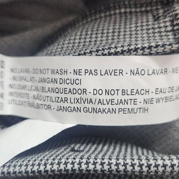 Zara Black Houndstooth Fitted Cropped Pants Size Small Houndstooth Flare Pants