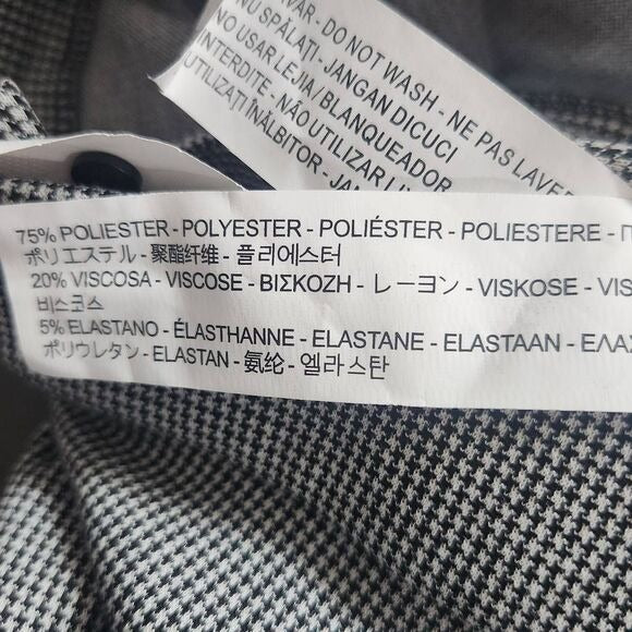 Zara Black Houndstooth Fitted Cropped Pants Size Small Houndstooth Flare Pants