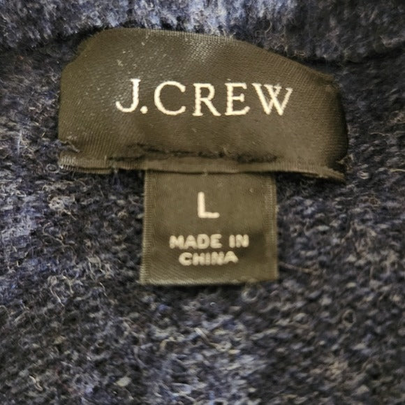 J. Crew Men's Navy Blue Quarter-Zip Sweater Sz Large J. Crew Wool Blend Pullover