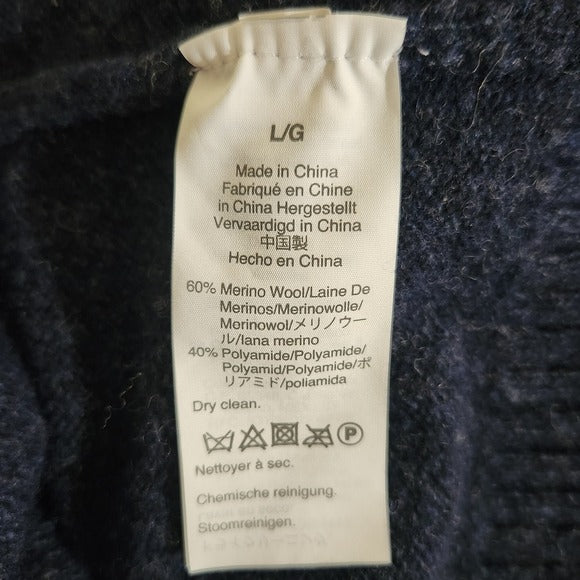 J. Crew Men's Navy Blue Quarter-Zip Sweater Sz Large J. Crew Wool Blend Pullover