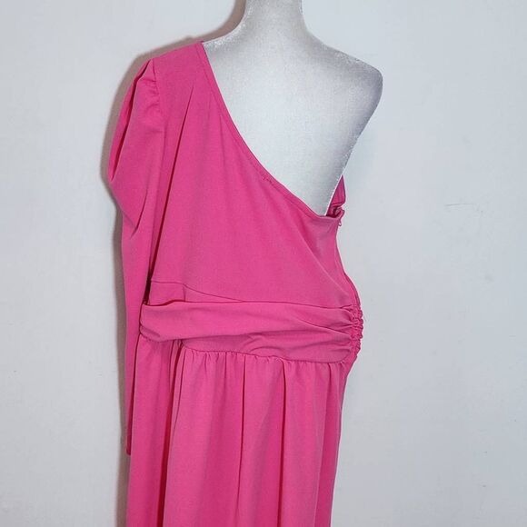 New York & Company Pink One-Shoulder Top with High Low Tail NWT Size XXL