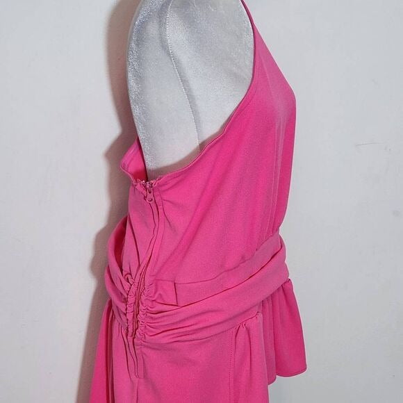 New York & Company Pink One-Shoulder Top with High Low Tail NWT Size XXL