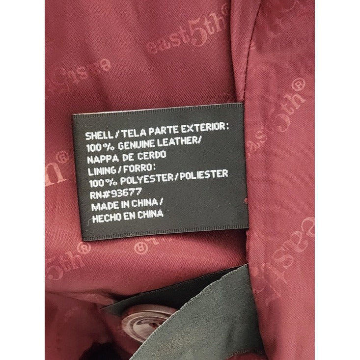 East 5th Burgundy Red Leather Jacket Size 2X