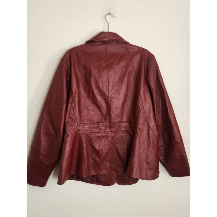 East 5th Burgundy Red Leather Jacket Size 2X