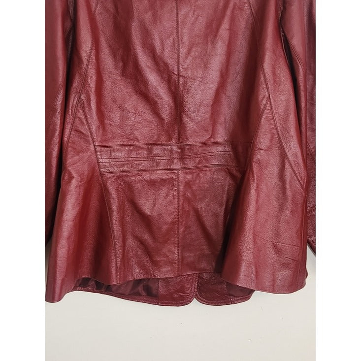 East 5th Burgundy Red Leather Jacket Size 2X