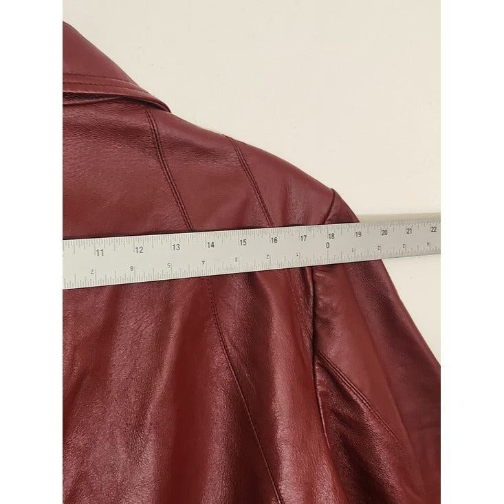 East 5th Burgundy Red Leather Jacket Size 2X