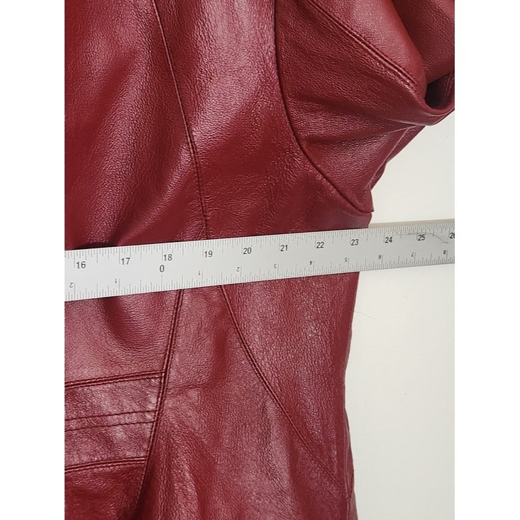 East 5th Burgundy Red Leather Jacket Size 2X