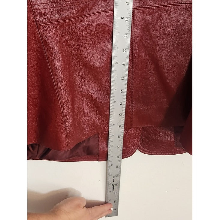 East 5th Burgundy Red Leather Jacket Size 2X