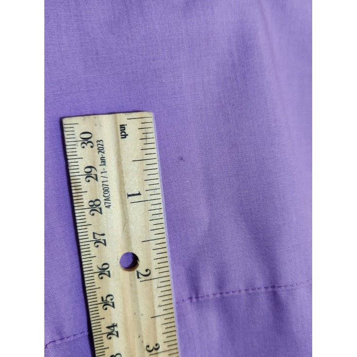 Foxcroft Womens Purple Short Sleeve Button-Down Shirt Size 18 NWT Flaw