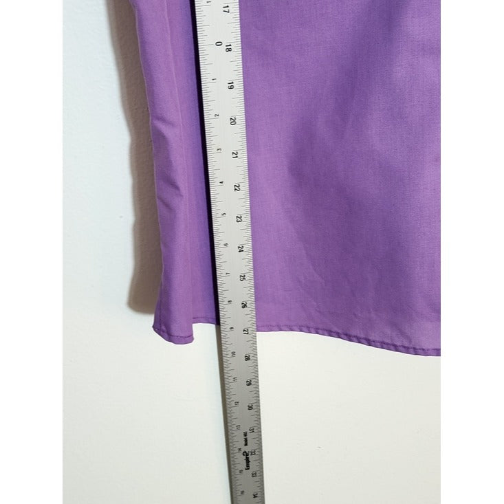 Foxcroft Womens Purple Short Sleeve Button-Down Shirt Size 18 NWT Flaw