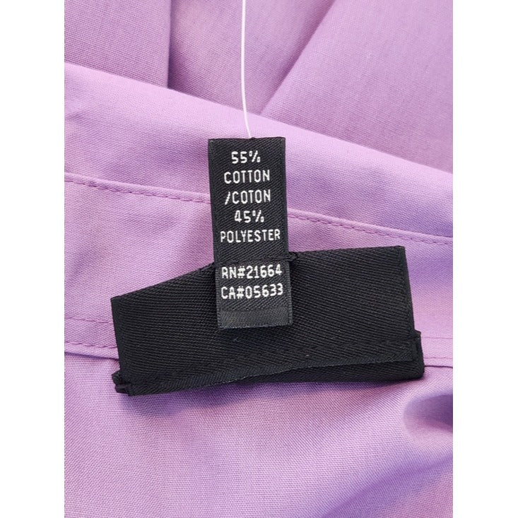 Foxcroft Womens Purple Short Sleeve Button-Down Shirt Size 18 NWT Flaw