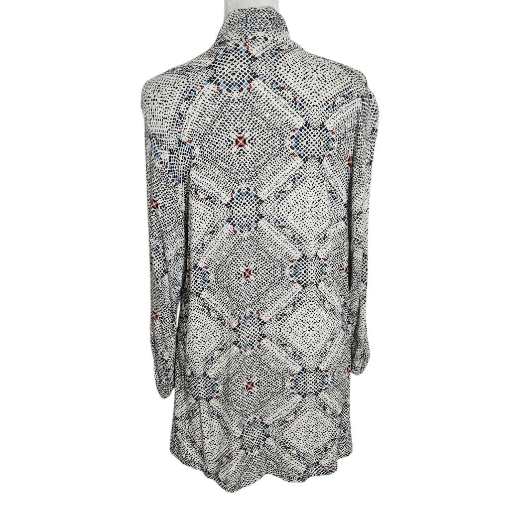 Bobeau Snakeskin Print Open Knit Cardigan Size Medium Stretchy Cardigan