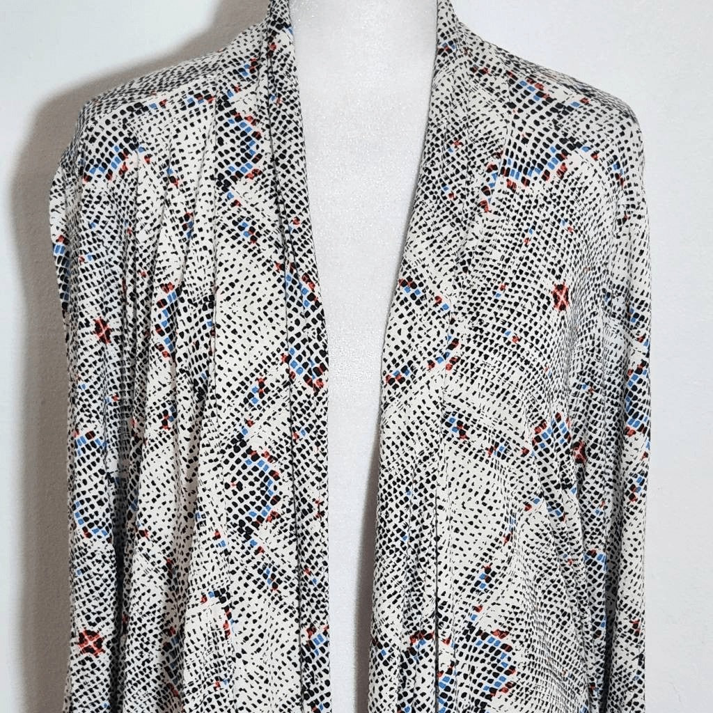Bobeau Snakeskin Print Open Knit Cardigan Size Medium Stretchy Cardigan