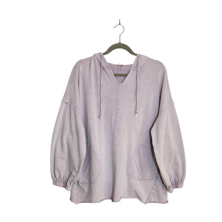 Easel Distressed Purple Hoodie Pullover Size Medium