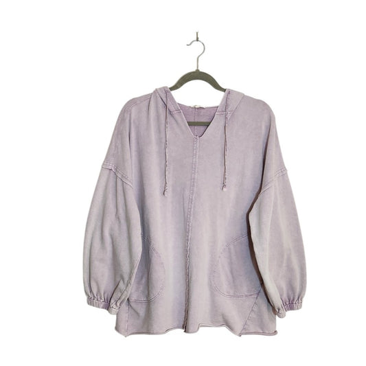 Easel Distressed Purple Hoodie Pullover Size Medium