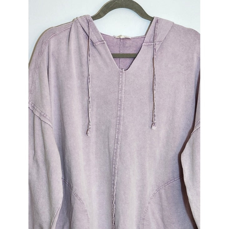 Easel Distressed Purple Hoodie Pullover Size Medium