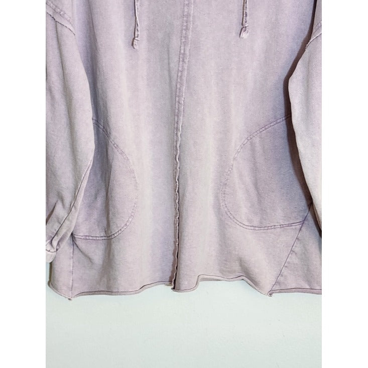 Easel Distressed Purple Hoodie Pullover Size Medium