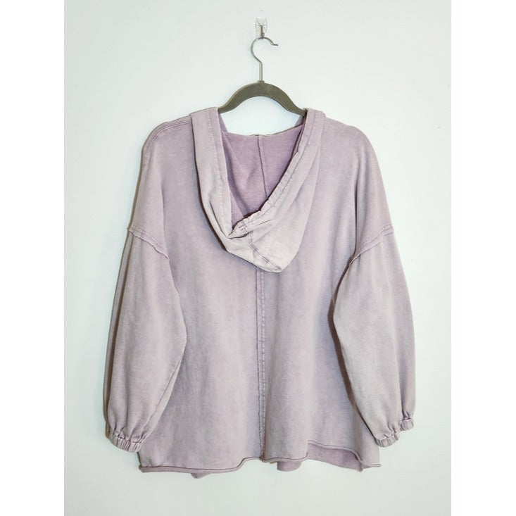 Easel Distressed Purple Hoodie Pullover Size Medium