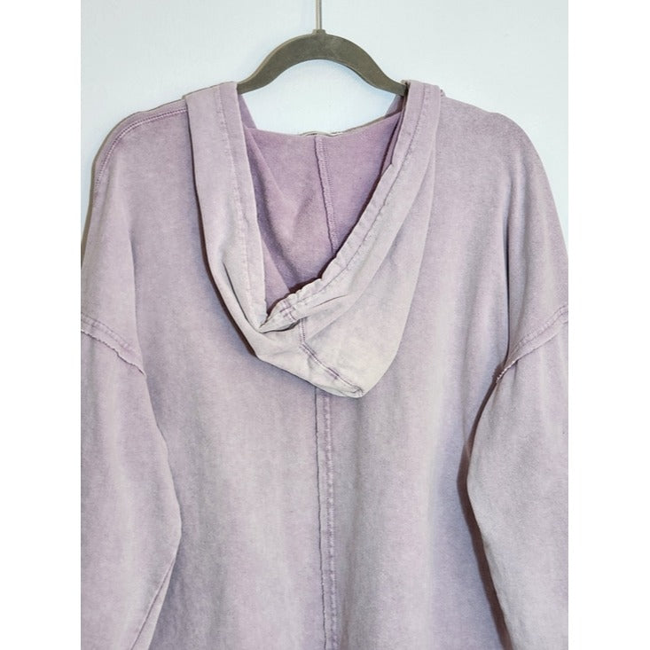 Easel Distressed Purple Hoodie Pullover Size Medium