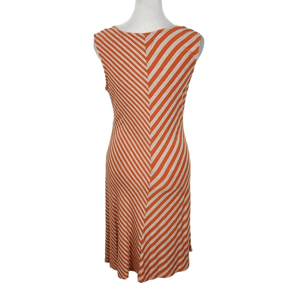 Calvin Klein Sleeveless Orange Striped Dress Size 4 Chevron Striped Dress