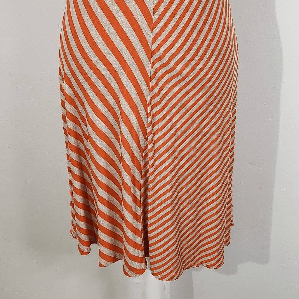 Calvin Klein Sleeveless Orange Striped Dress Size 4 Chevron Striped Dress