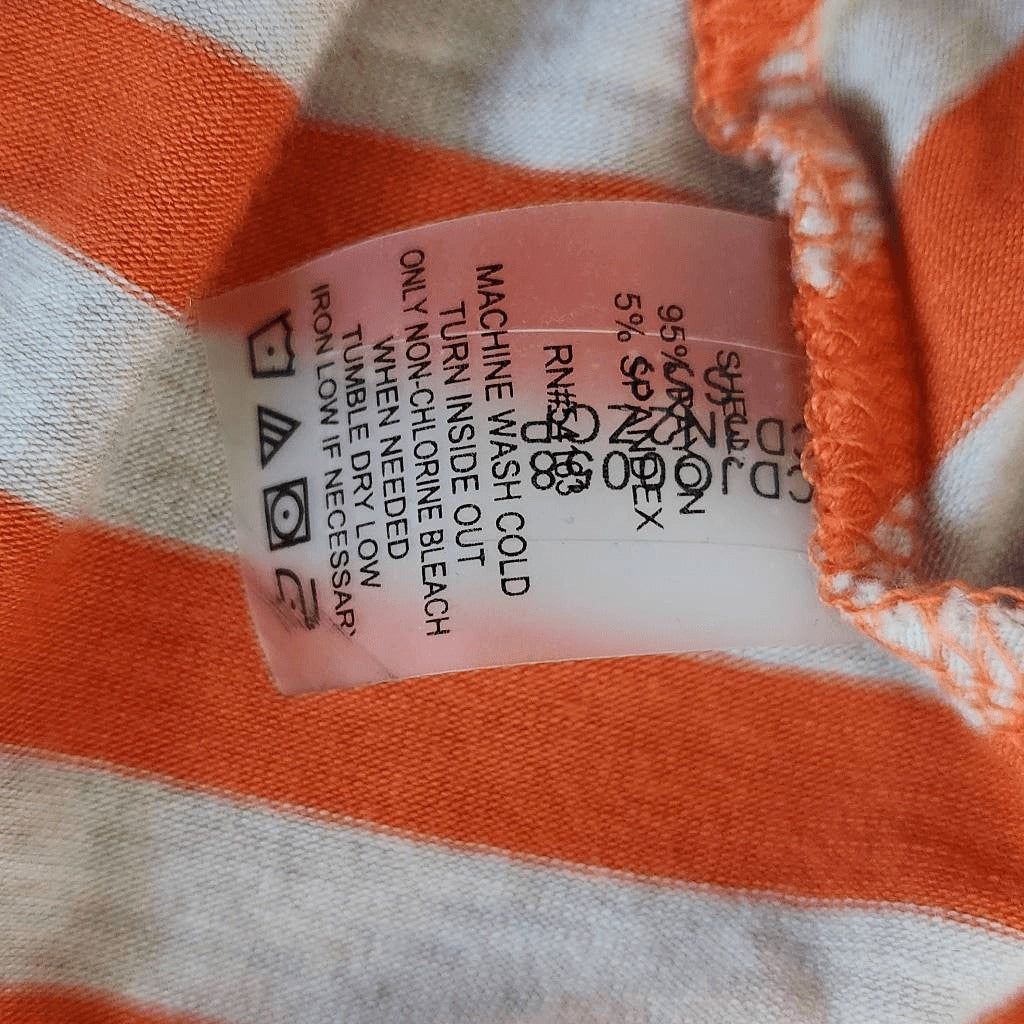 Calvin Klein Sleeveless Orange Striped Dress Size 4 Chevron Striped Dress