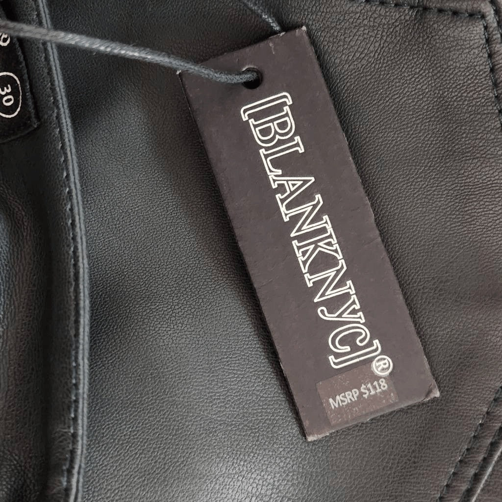 BlankNYC Dark Green Faux Leather Pants NWT Size 30 Green Leather Pants