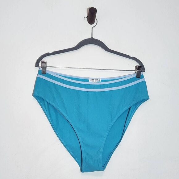AI'MAGE Blue Bikini with Light Blue Trim and High Waist Bottoms NWT Size XL