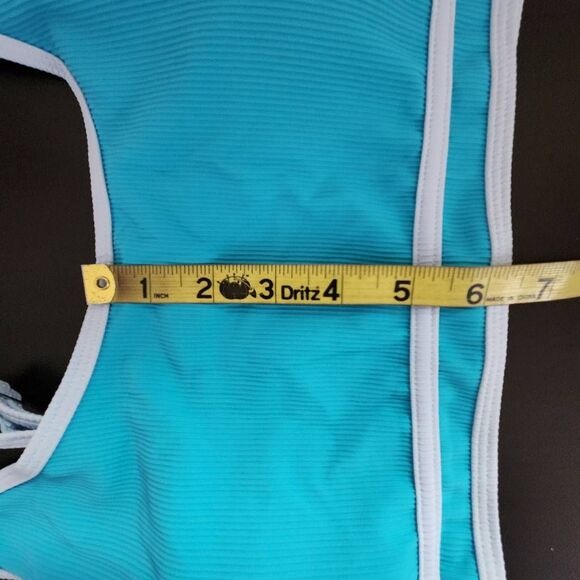 AI'MAGE Blue Bikini with Light Blue Trim and High Waist Bottoms NWT Size XL
