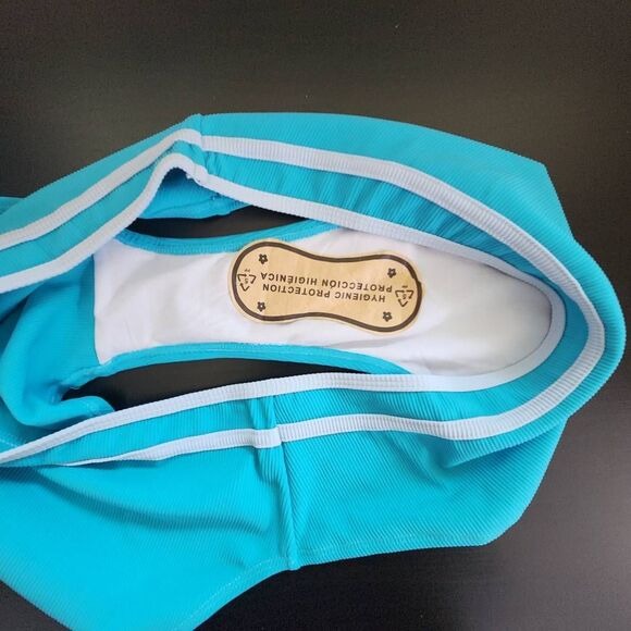AI'MAGE Blue Bikini with Light Blue Trim and High Waist Bottoms NWT Size XL