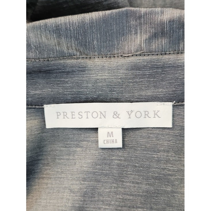 Preston & York Pewter Metallic Tunic with Faux Pearl Accent Size Medium