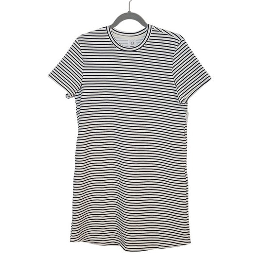Member’s Mark Black and White Stripe Mini T-Shirt Dress Size Medium NWOT