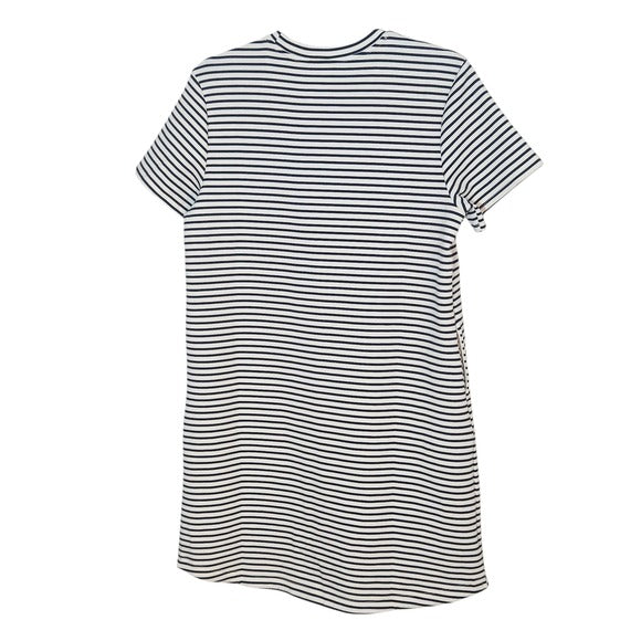 Member’s Mark Black and White Stripe Mini T-Shirt Dress Size Medium NWOT